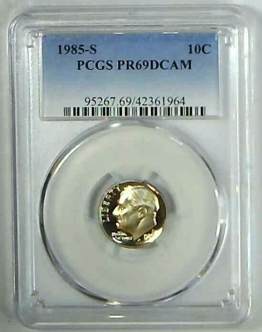 1985-S 10C Roosevelt Dime  PCGS PR69DCAM CLAD 22stt0107 Cover