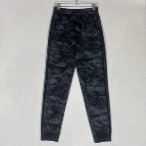 Adidas Joggers Boys Large (14/16) Black And Gray Abstract Casual Pants Run Gym - Picture 1 of 10