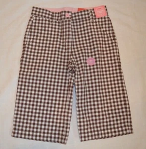 Gymboree  ICE CREAM SOCIAL Brown Gingham Bermuda Shorts Adj Waistband NWT 6 8 10 - Picture 1 of 2