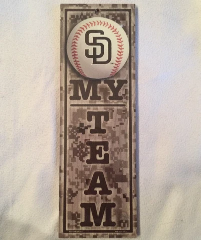 San Diego Padres Camouflage My Team 13'' x 4.5'' Wood Sign MLB Plaque Camo Cover