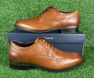 Cole Haan Grand+ British Tan Dress Wingtip Oxford Shoes Size 10.5M - C37330 - Picture 1 of 7