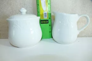 Gibson Blanco Repujado Fruta AZÚCAR Cuenco Con Tapa y CREMA - Imagen 1 de 10