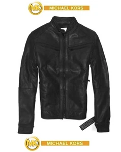 R.R.P £500 Men's Michael Kors Real Leather Nubuck Biker Jacket Coat SMALL 38" - Picture 1 of 11