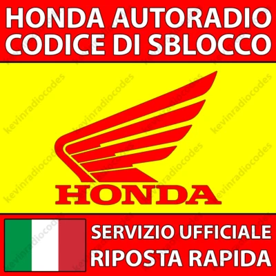 ✅HONDA RADIO CODICE DI SBLOCCO ACCORD CIVIC CR-V HR-V JAZZ ZR-V NAVIGATION✅ - Immagine 1 di 4