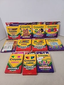 Vintage Crayola Marker Lot 1992/93 Scented Washable Overwriters Changeables - Picture 1 of 8