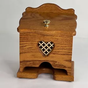 Caja de corazón de madera vintage con tapa rústica granja núcleo de campo - Imagen 1 de 7