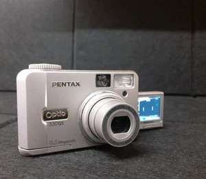 Pentax Digital Camera Optio 330 GS 3.2MP Silver Flip Screen & Carry Case TESTED - Picture 1 of 15