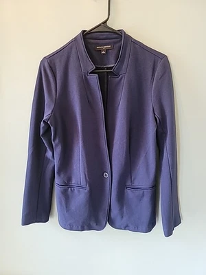 Blazer para mujer Banana Republic azul marino talla pequeña sin cuello Foto 1 de 4