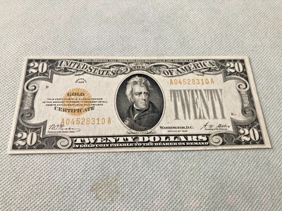 1928 $20 GOLD CERTIFICATE!  Fr2402 - Image 1 of 2