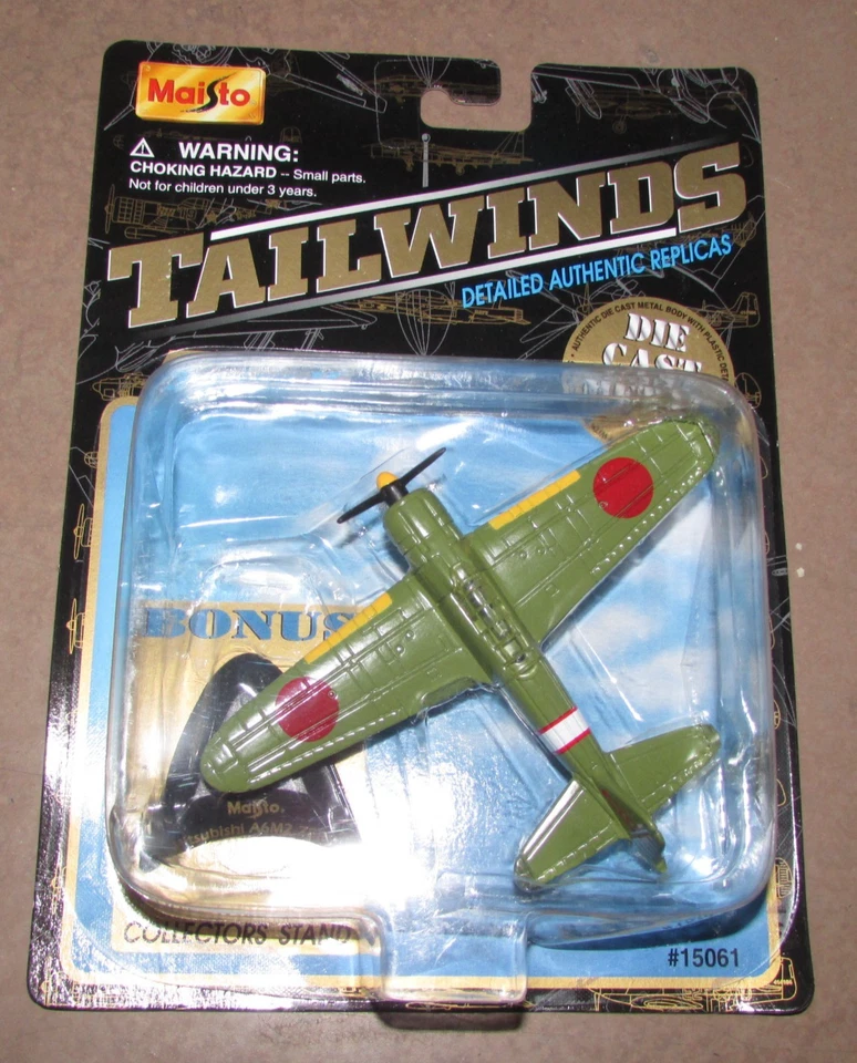 Avião militar verde japonês Mitsubishi A6M2 fundido zero Maisto Tailwinds - Imagem 1 de 1