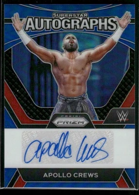 2024 Prizm WWE Apollo Crews #SA-ACR Superstar Autographs Blue /49 - Image 1 of 2