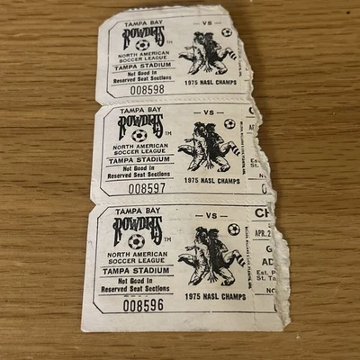 Talones de boletos de Tampa Bay Rowdies 1976 consecutivos adjuntos 1975 campeones de la NASL Foto 1 de 2