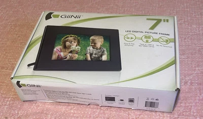 GiiNii 7" LED Digital Picture Frame Model GT-701P-1 NEW - Image 1 of 4
