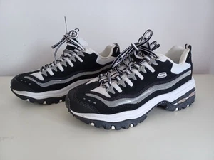 SKECHERS D'lites Retro Marathon Sneakers Black Silver UK 5 Excellent Condition - Picture 1 of 24