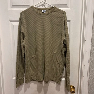 Antiguo Azul Marino Para Hombres XL Manga Larga Verde Oliva Térmico Tejido Waffle Mezcla de Algodón Informal Foto 1 de 4