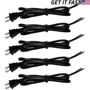 Paquete de 5 cables de alimentación de CA calibre 21 de 3,5 pies 2 clavijas NEMA 1-15P a cables de coleta - Imagen 1 de 3