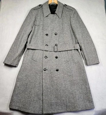 Abrigo de lana vintage Fidelity Outerwear para hombre 44 chaquetón espiga mafioso gris Foto 1 de 4