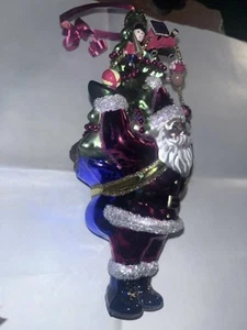 Santa With Toys And Tree Dept 56 Hand blown Mercury Glass Christmas Ornament - Bild 1 von 9