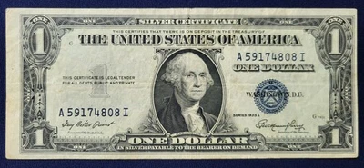 1935 Series E Blue Seal One Dollar Silver Certificate  - Image 1 of 4