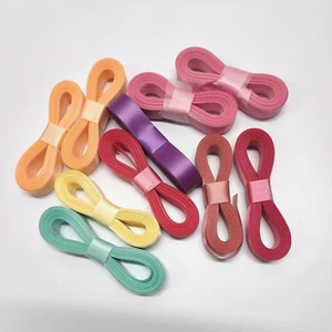Lot of 10 - 10 Yards X 5/8" Each Sealed Edge Solid Colors Satin Crafting Ribbon - Picture 1 of 8