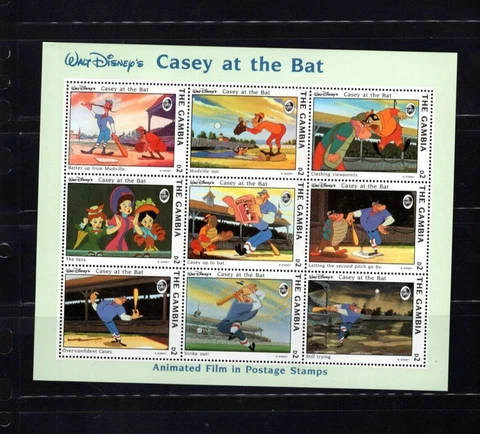 Gambia Disney 1441 Casey at Bat VF MNH Sheet of 9 A2 Cover