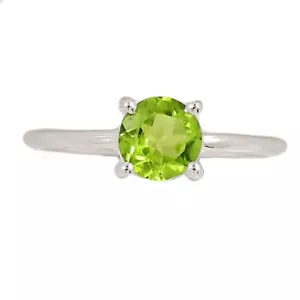 Natural Peridot 925 Sterling Silver Ring Jewelry s.6 CR68778 - Picture 1 of 1