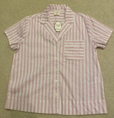 Soma Cool Algodón Elástico Tejido Muesca Cuello Pijama Top Rayas Rosa y Talla XS NUEVO CON ETIQUETAS Foto 1 de 4
