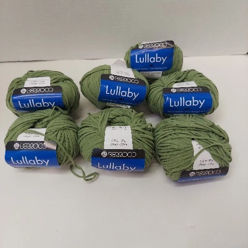 7 Balls Berroco Lullaby Yarn 50g Balls 87% DuPont Tactel Nylon 4207 Green - Image 1 of 4