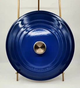 Le Creuset #28 Hierro Fundido Esmaltado Azul Azul Azul Francia *SOLO TAPA DE REPUESTO* - Imagen 1 de 8