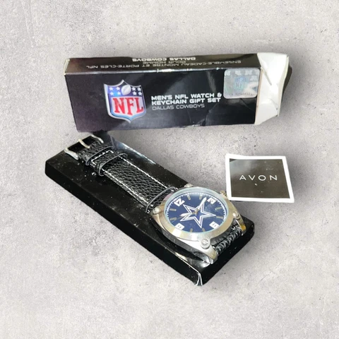 2015 Avon Men's NFL Watch Gift Set - Dallas Cowboys Men's Leather Watch NEW Cover