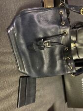 CELINE Vintage Drawstring Shoulder bag & Max Mara Wallet logo leather Navy Blue