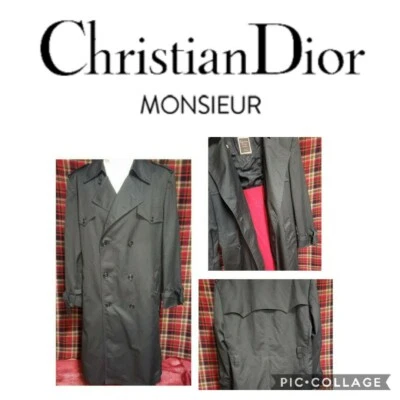 Gabardina negra vintage de Christian Dior Monsieur para hombre Foto 1 de 4