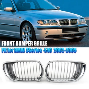 PARRILLA DE RIÑÓN DELANTERA cromada para BMW E46 4 puertas 320i 325i 330i 2002 2004 2005 - Imagen 1 de 14