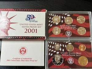 2001 U.S. Mint Silver Proof Set Complete Original Government Packaging OGP COA - Picture 1 of 3