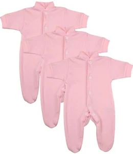 Paquete de 3 trajes de dormir Babyprem prematura temprana para bebé algodón rosa 1,5-7,5 lb - Imagen 1 de 5