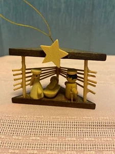 3-D Wooden Creche Nativity Scene Christmas Ornament 2.25” Tall - Picture 1 of 2