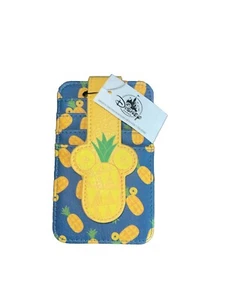 Disney Parks Pineapple Mickey Mouse Wallet ID Card Holder Blue/Yellow NWT - Picture 1 of 2