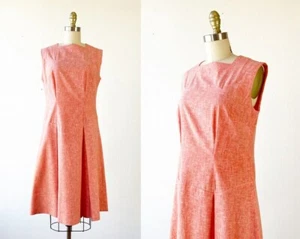 1960s Drop Waist Dress - 60s Mod Dress - 1960s Day Dress - Size Large - Picture 1 of 7
