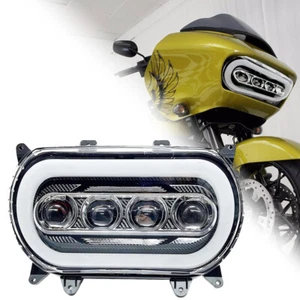 LED Front Headlight Carbon Fiber Harley Road Glide FLTRX,Special FLTRXS 2015-22 - Bild 1 von 8