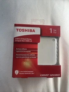Toshiba Canvio Advance 1TB Portable External Hard Drive - White - Afbeelding 1 van 4