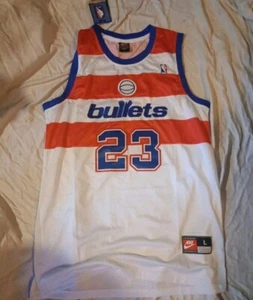 Large Michael Jordan Washington Bullets #23 White NBA Jersey New - Picture 1 of 2