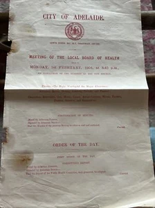 VINTAGE DOCUMENT CITY OF ADELAIDE STH AUSTRALIA 1904 BOARD OF HEALTH GOVERNMENT - Bild 1 von 6