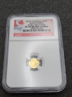 2015 Canada 25c Gold Coin Rock Rabbit NGC PF70 #3 - Image 1 of 4