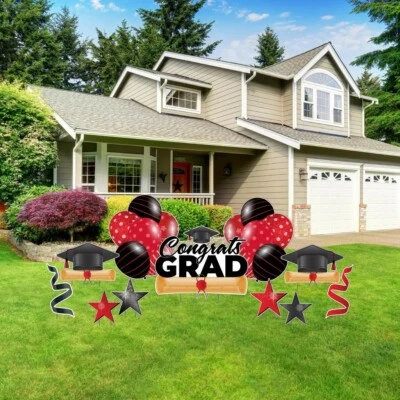 VictoryStore Congrats Grad Candy Apple Red Graduation Party Yard Display 20025C - Image 1 of 4