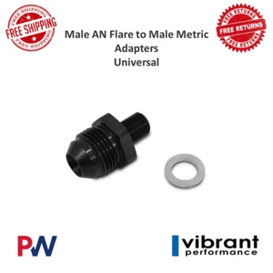 Adaptador métrico Vibrant Performance 16616 macho AN llamarada a macho -6 AN M12 x 1,5 - Imagen 1 de 8