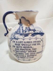 Vintage Linkshänder Blau Delfter Milchkännchen Unteres Tahquamenon Falls Michigan Milchkännchen L70 - Bild 1 von 7