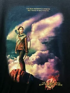 Maglietta promozionale The Hunger Games Catching Fire Katniss Movie 2013 taglia media nera - Foto 1 di 8