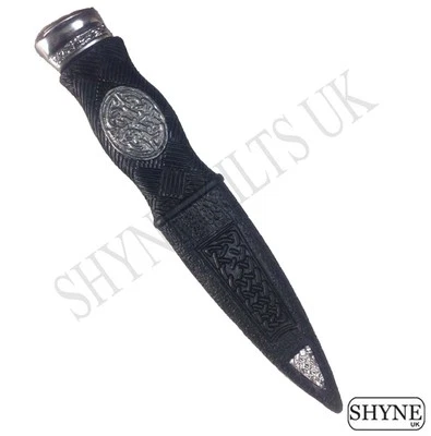 Kilt Seguridad Sgian Dubh Plata Chupete Estaño Montaje con Diferentes Piedrería - Imagen 1 de 4