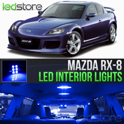 2004-2011 Mazda RX8 Blue LED Lights Interior Kit Package Bulbs RX-8 - Image 1 of 4