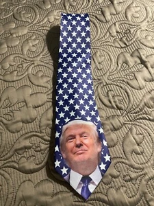 TRUMP Polyester Navy White Stars Men's Classic Tie - Picture 1 of 10